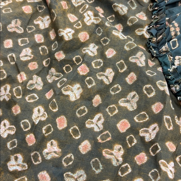 Ulla Johnson joan printed jasper green ruffle trimmed tiered dress with pockets - Picture 5 of 10